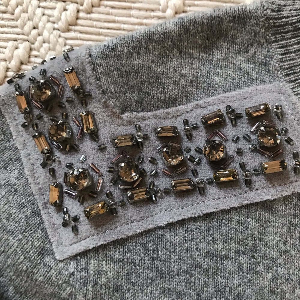 J Crew jeweled detail crewneck